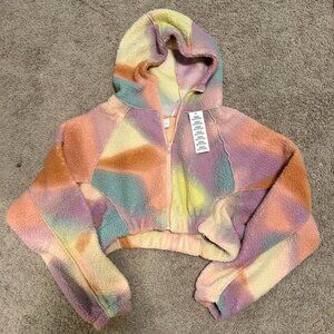 Urban Outfitters Fluffy Rainbow Zip Up